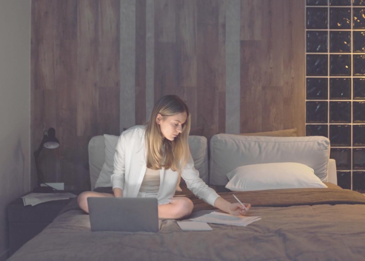Person reviewing financial statements
